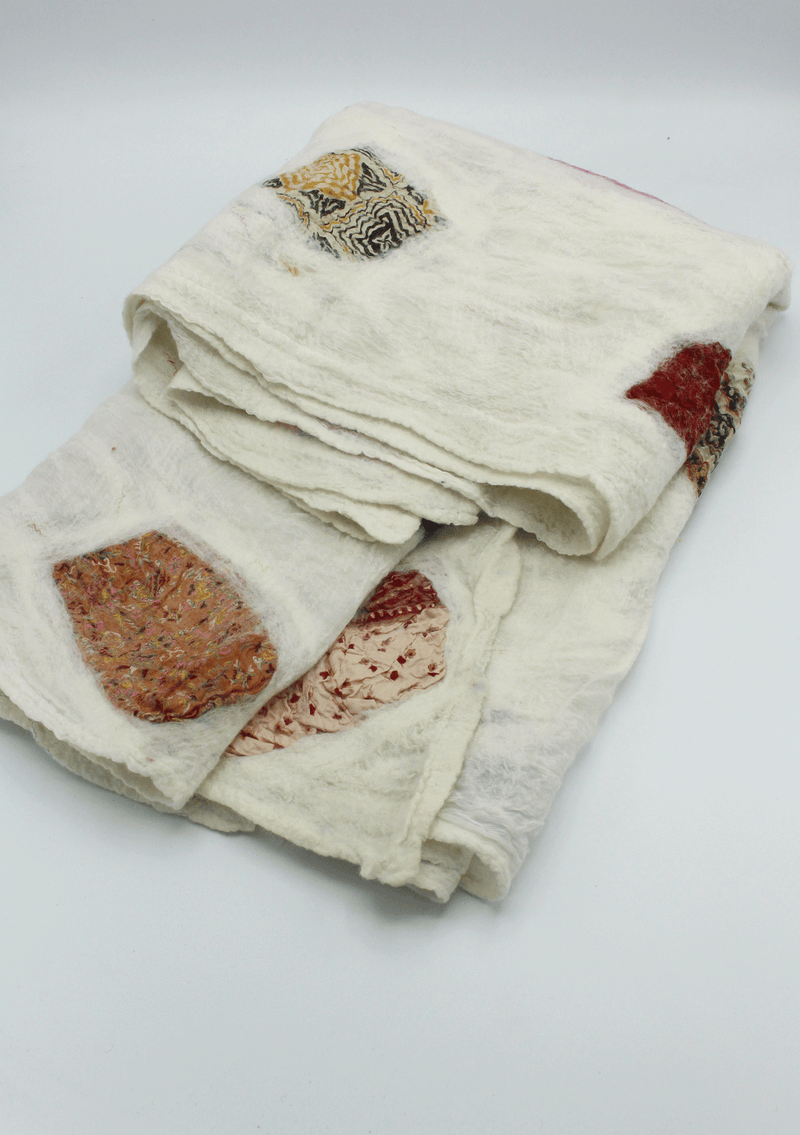 Felt White Mosaic Wrap