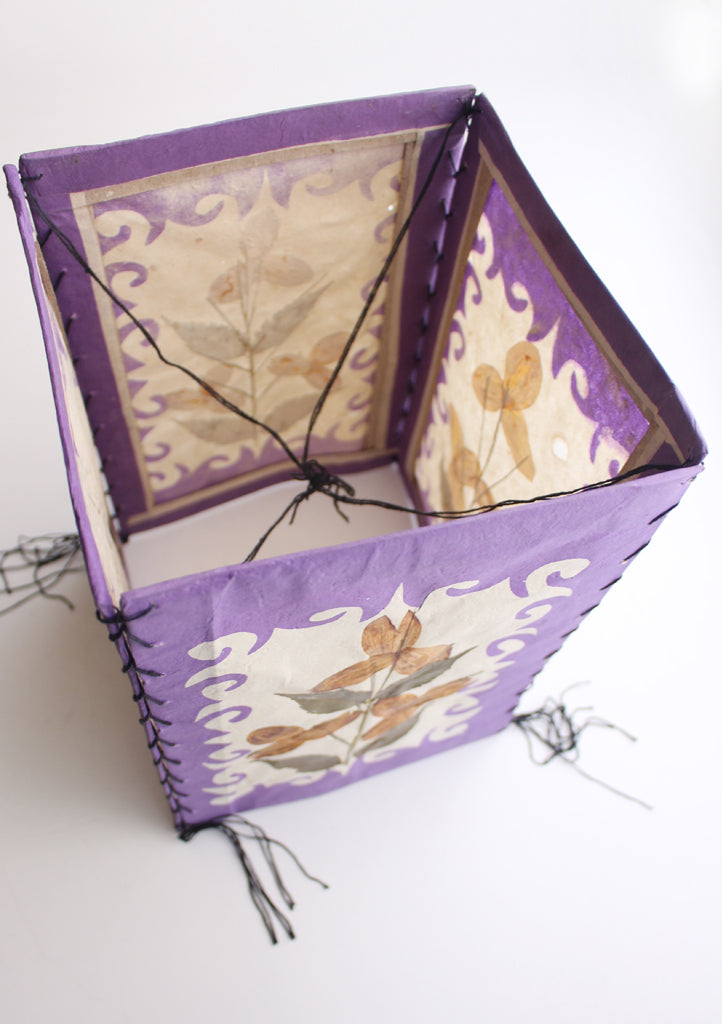 Real Dried Flower and Leaves Pressed Paper Ceiling Lamp Shade