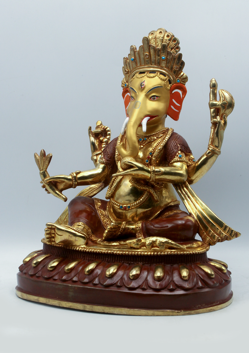 Ganesha 24 KG Gold Copper Statue 12"H SHREE GANESH