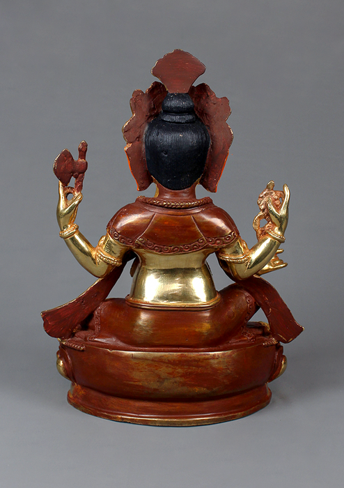 Copper Gold Plated  Ganesha Statue 9.5" H