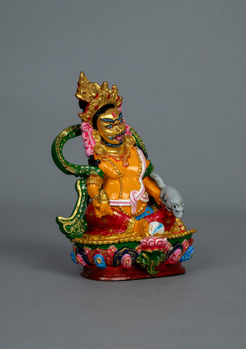 Handpainted Resin Dzambhala Statue 6.75"H