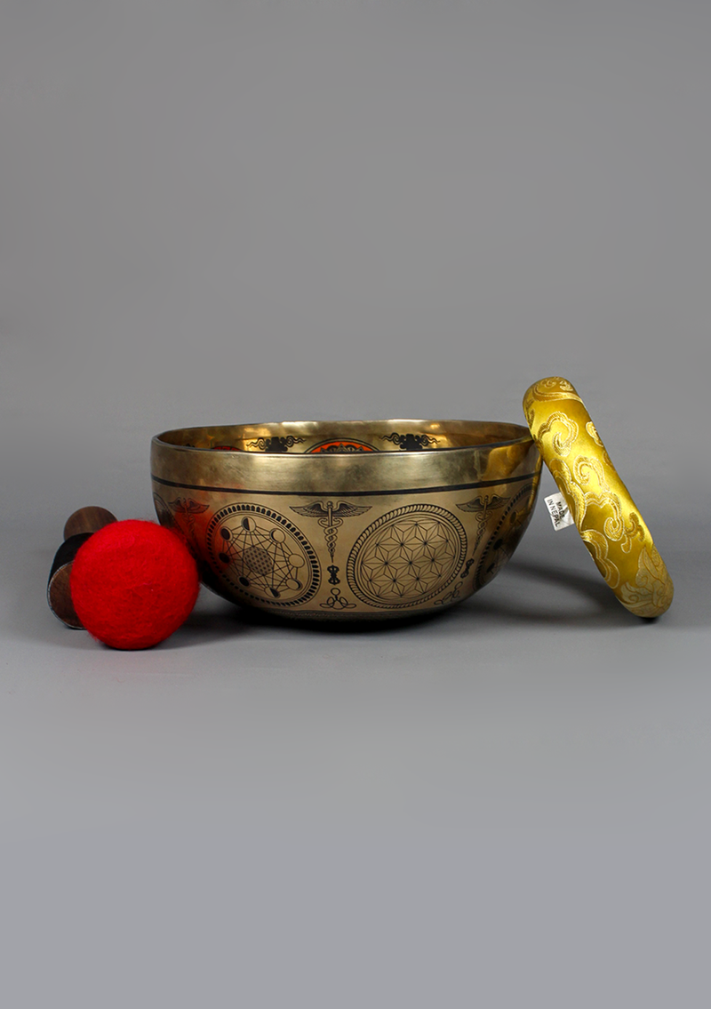 Zambala God of Weatlth Painting Singing Bowl 9"