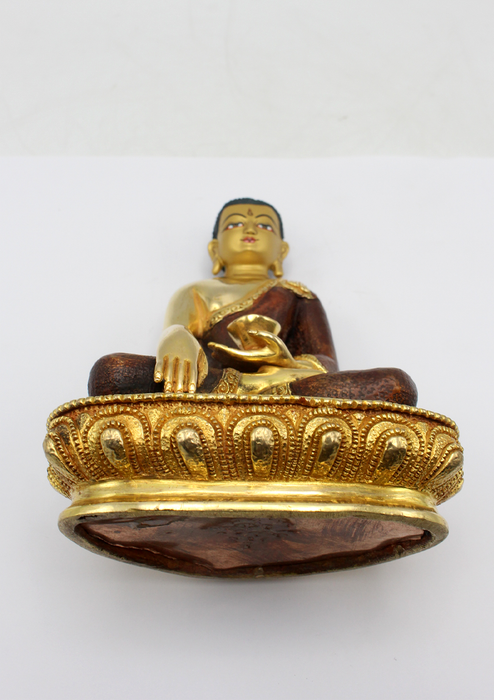 Partly Gold Plated Shakyamuni Buddha Statue 5.5"