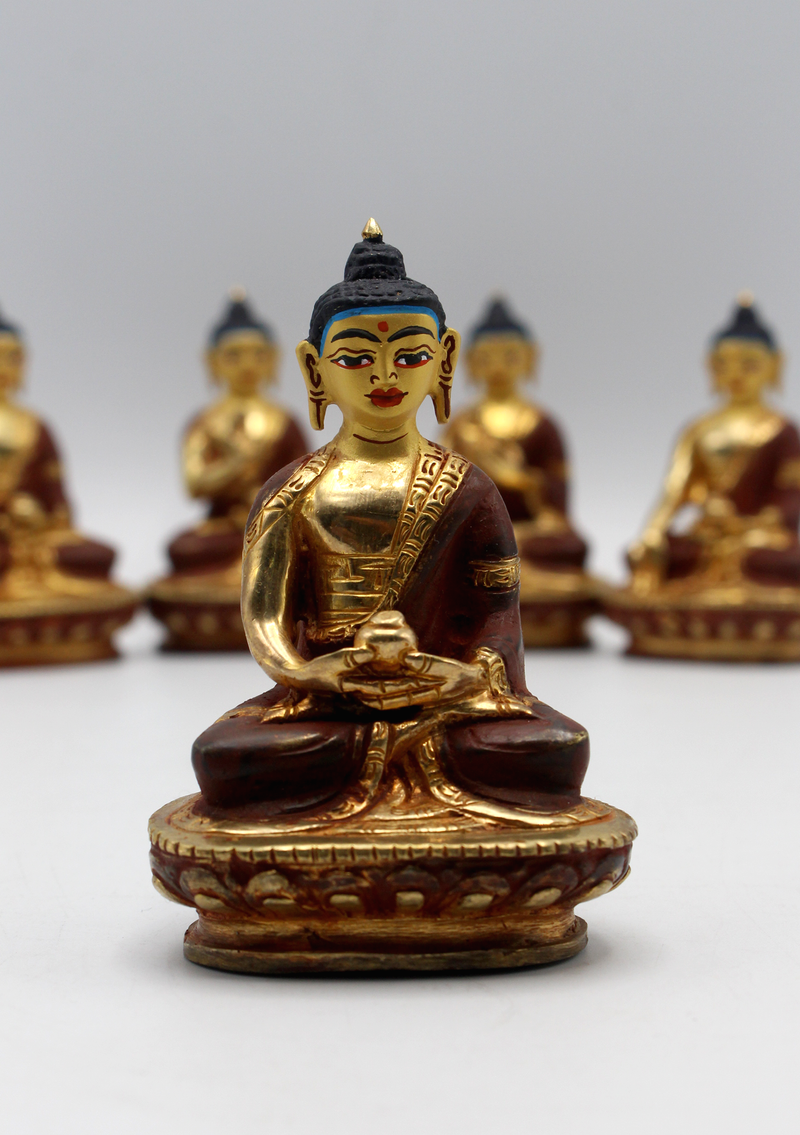 Five Dhyaani Buddha Gold Plated Statue, Panchha Buddha Statue