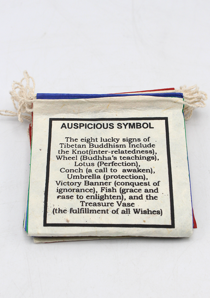 Auspicious Symbol Mini  Lokta Paper Prayer Flags