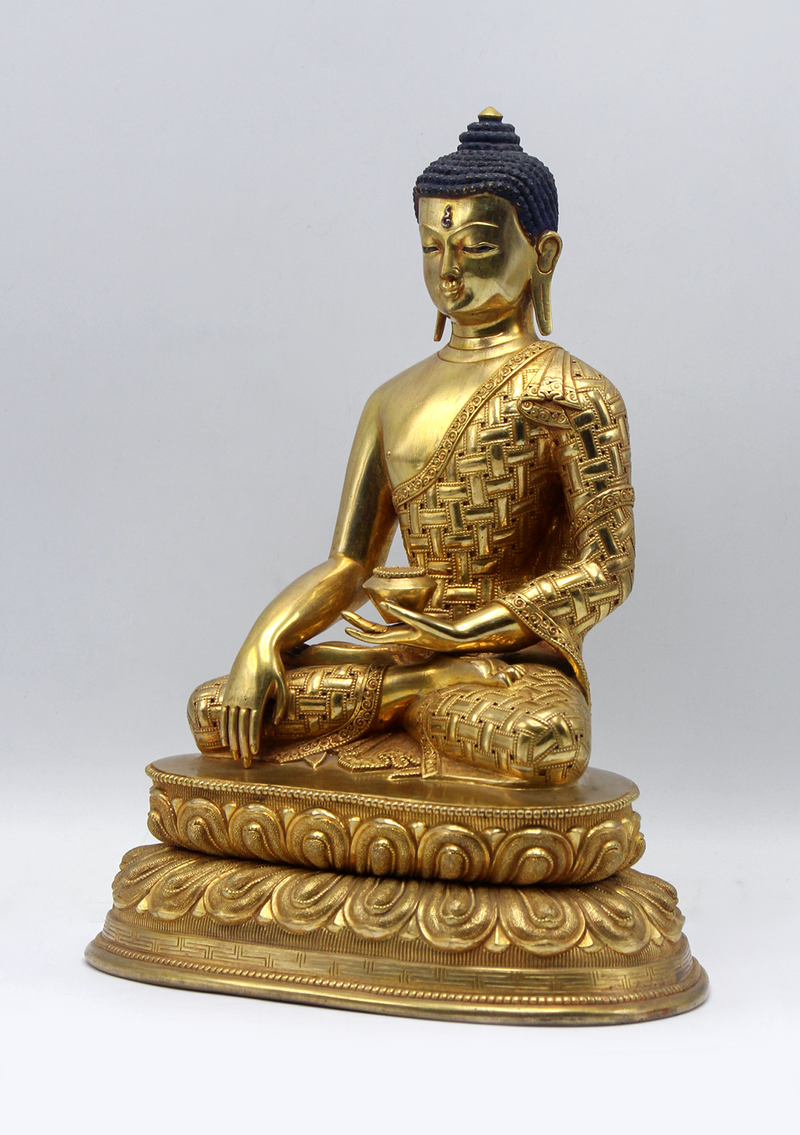 Masterpiece 24 K Gold Shakyamuni Buddha Statue 10"H