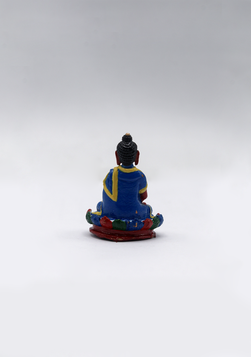 Mini Hand Painted Copper Amitabha Buddha Statue 1.5"H