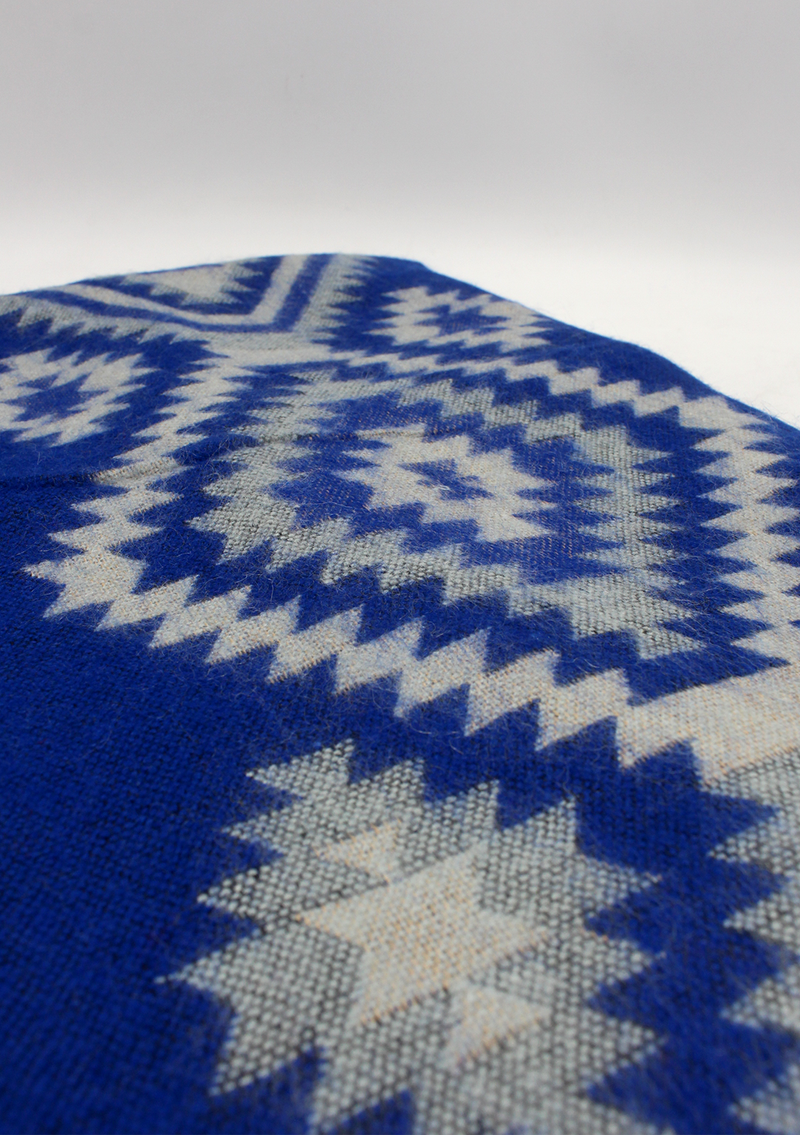 Hand loomed Dark Blue Tribal Woolen Shawl