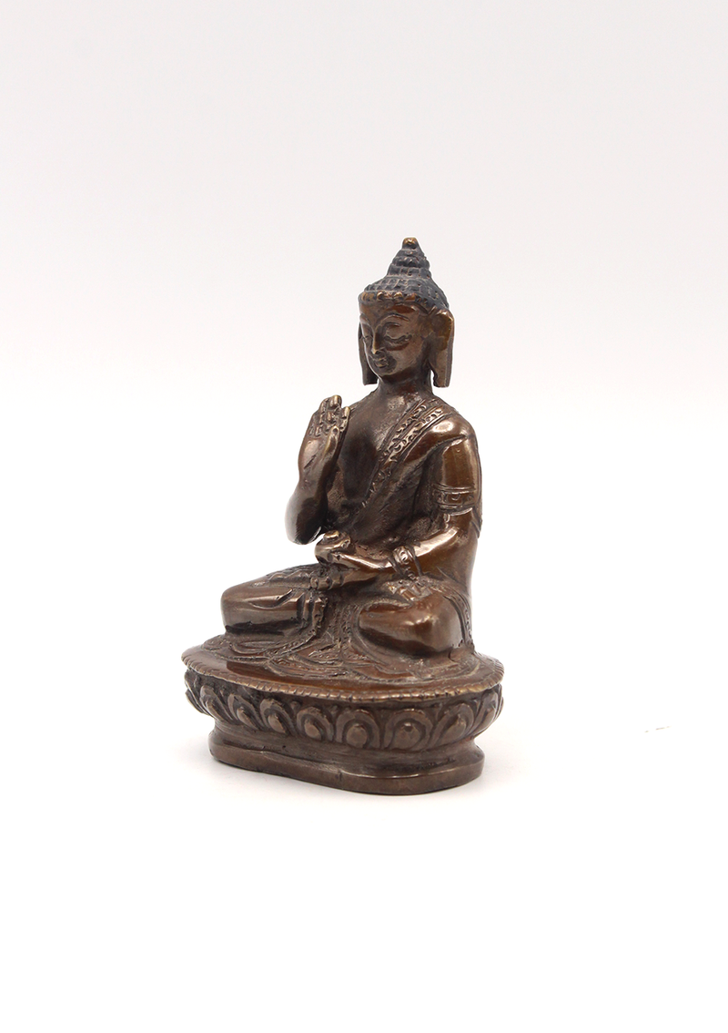 Copper Oxidized Amoghsiddhi Buddha Statue 3"