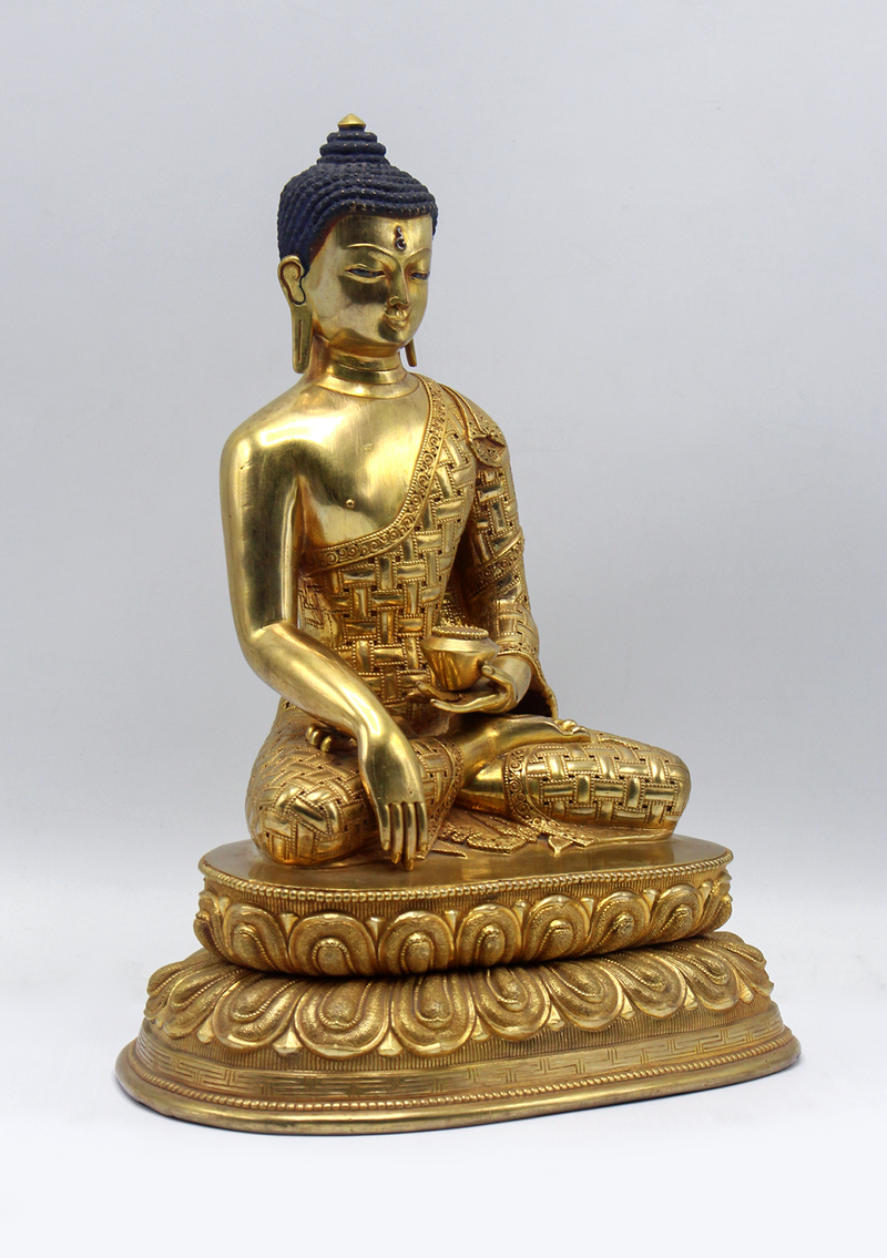 Masterpiece 24 K Gold Shakyamuni Buddha Statue 10"H