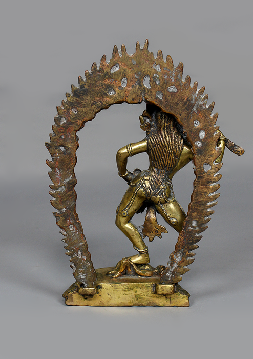 Antique Copper Gilted  Machig Labdron Statue 8.5" H