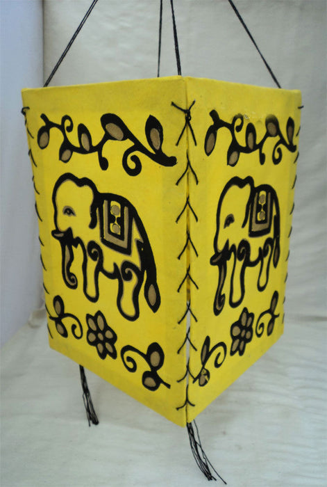 Elephant Print Lokta Paper Lamp Shade