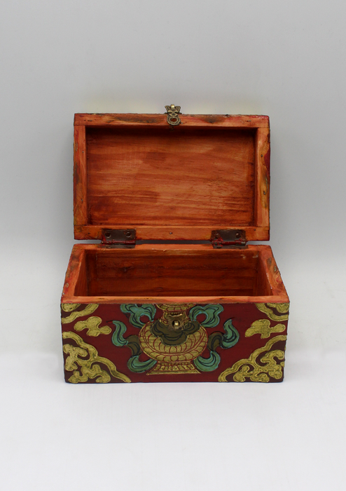 Handpainted Tibetan Wooden Boxes with Endless Knot - Medium