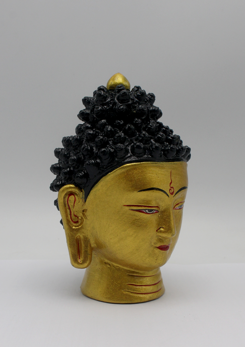 Hand-Painted Terracotta Buddha Head Small