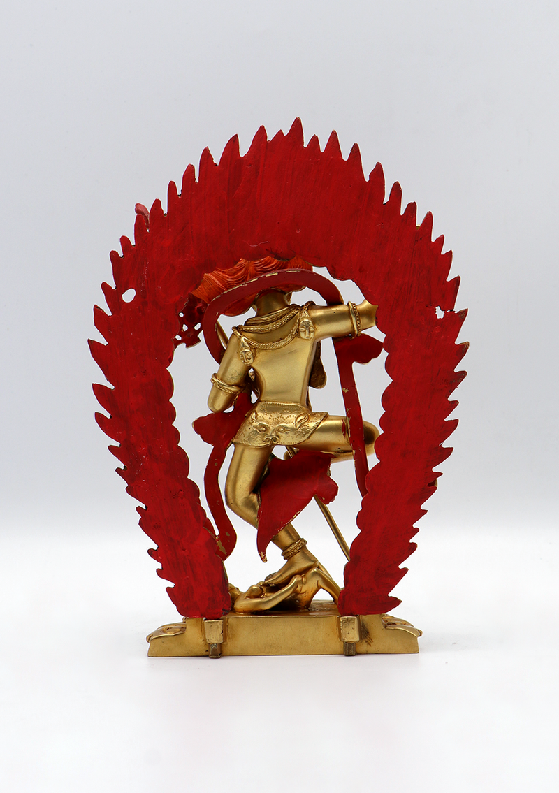Fully Gold Plated Simhamukha  Sngha Jogini Statue 7.5"H