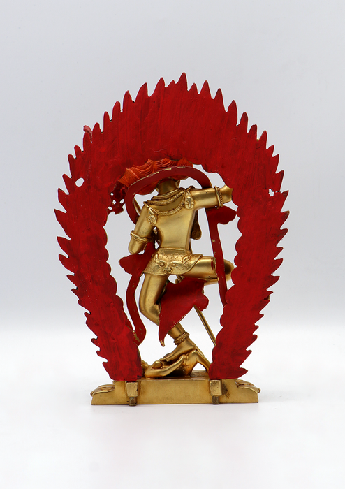Fully Gold Plated Simhamukha  Sngha Jogini Statue 7.5"H