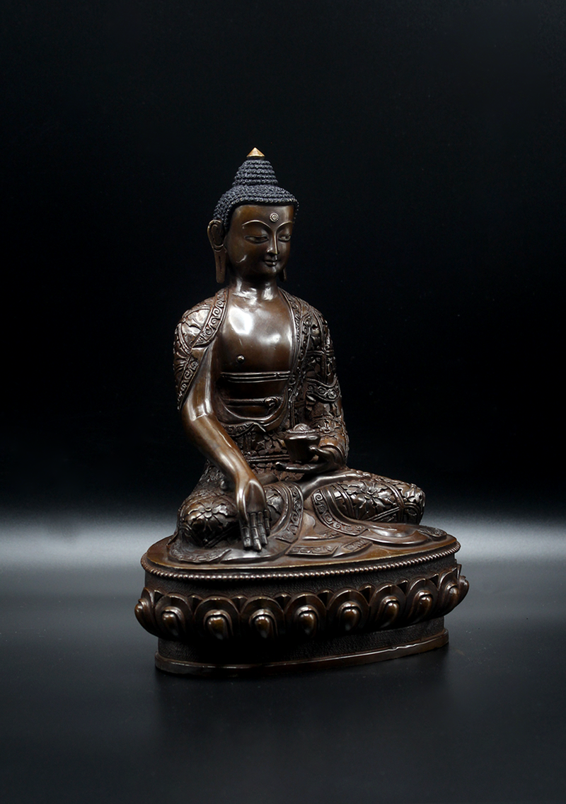 Copper Ratnasambhava Buddha Statue 9"H