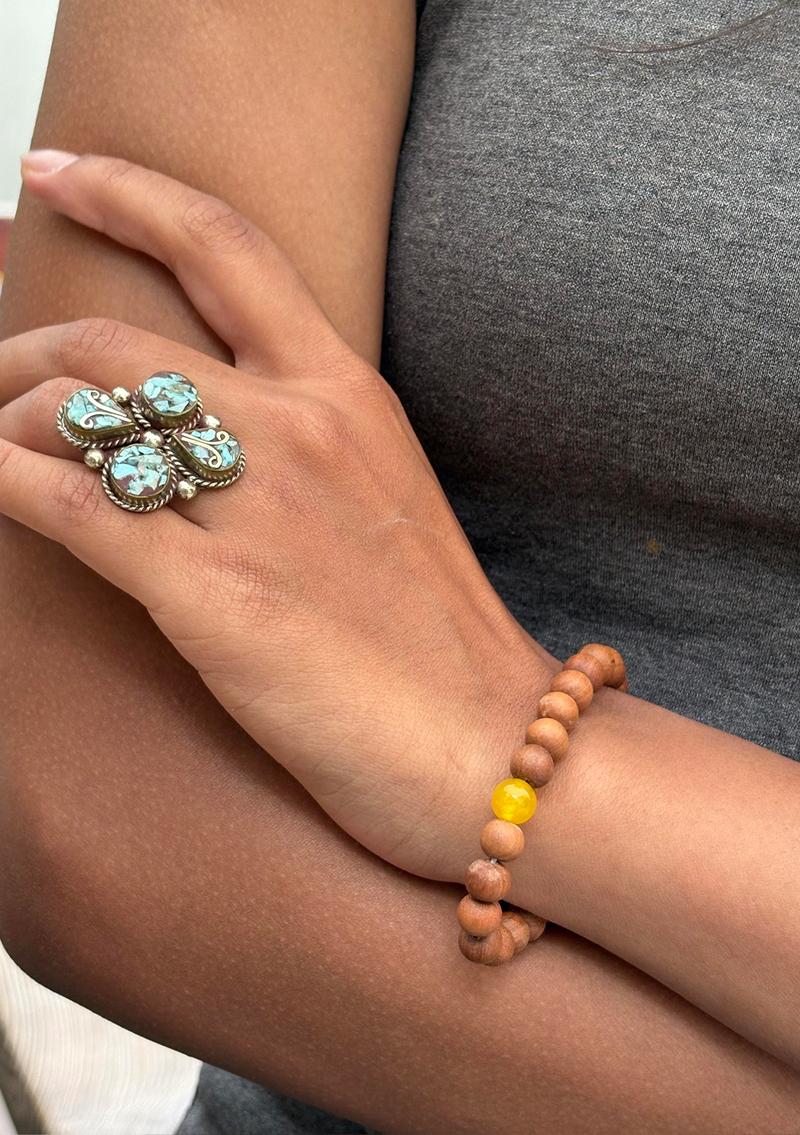 Seven Chakra Sandalwood Wrist Mala