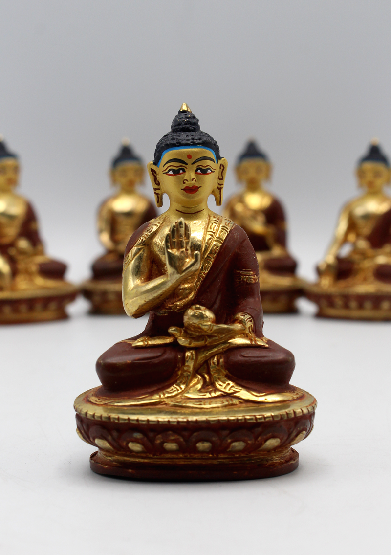 Five Dhyaani Buddha Gold Plated Statue, Panchha Buddha Statue