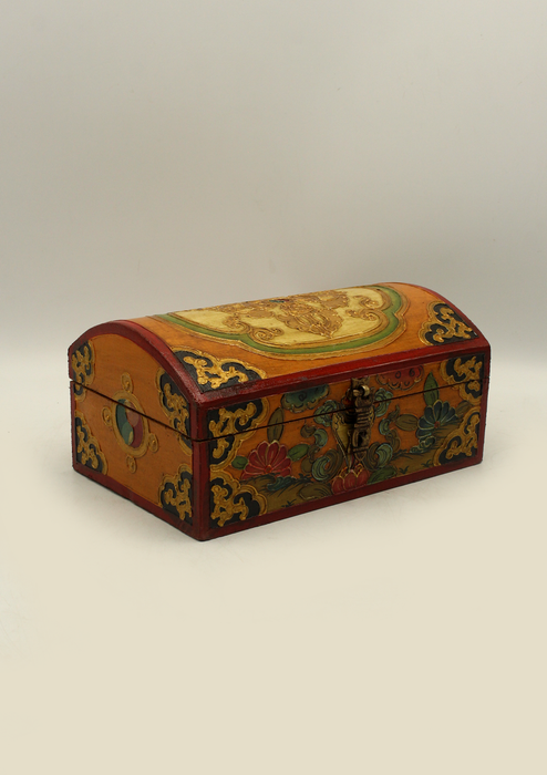 Handpainted Tibetan Wooden Double Dorjee Optical Box