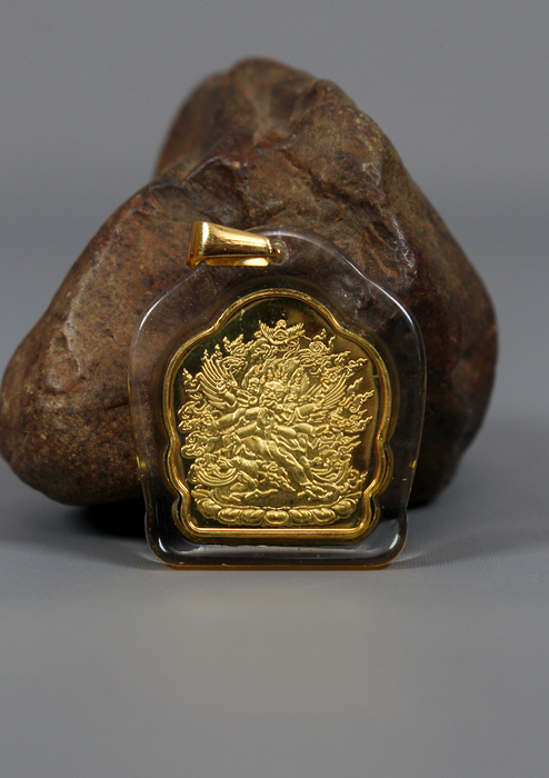 Buddhist Deity With Mantra Pendant