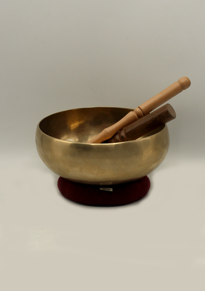 White Tara Engraved Practioner Singing Bowl 8" 1350 gm