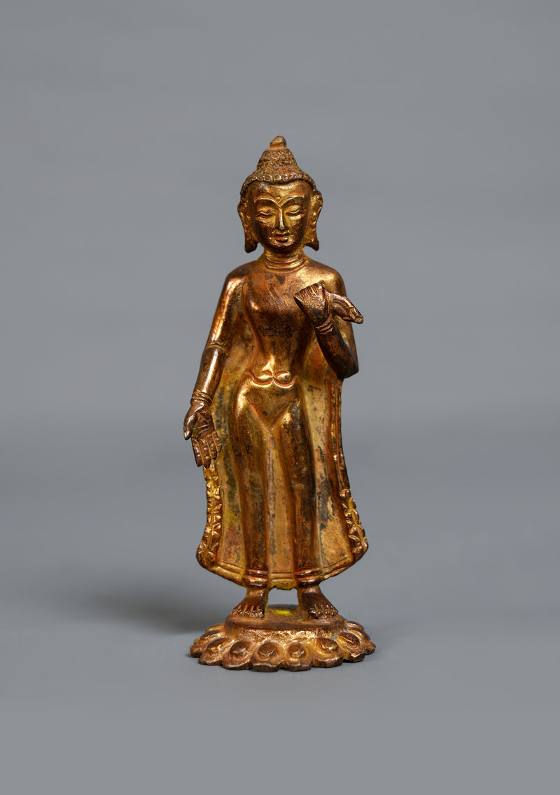 Antique Style Dipankar Buddha Statue 5" H