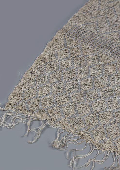 Handcrafted Wild Nettle Yarn Patterned Shawl