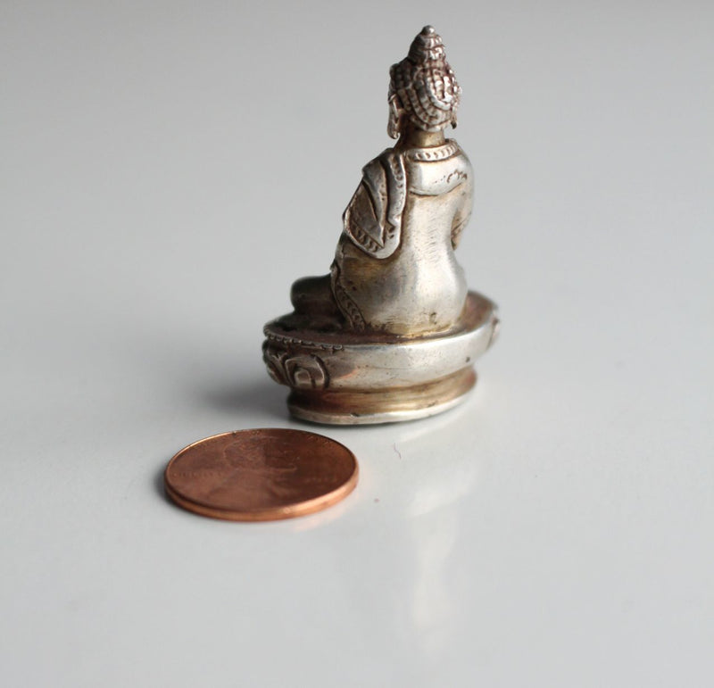 Amoghasiddhi Buddha Sterling Silver Statue, 4cm MST370AG