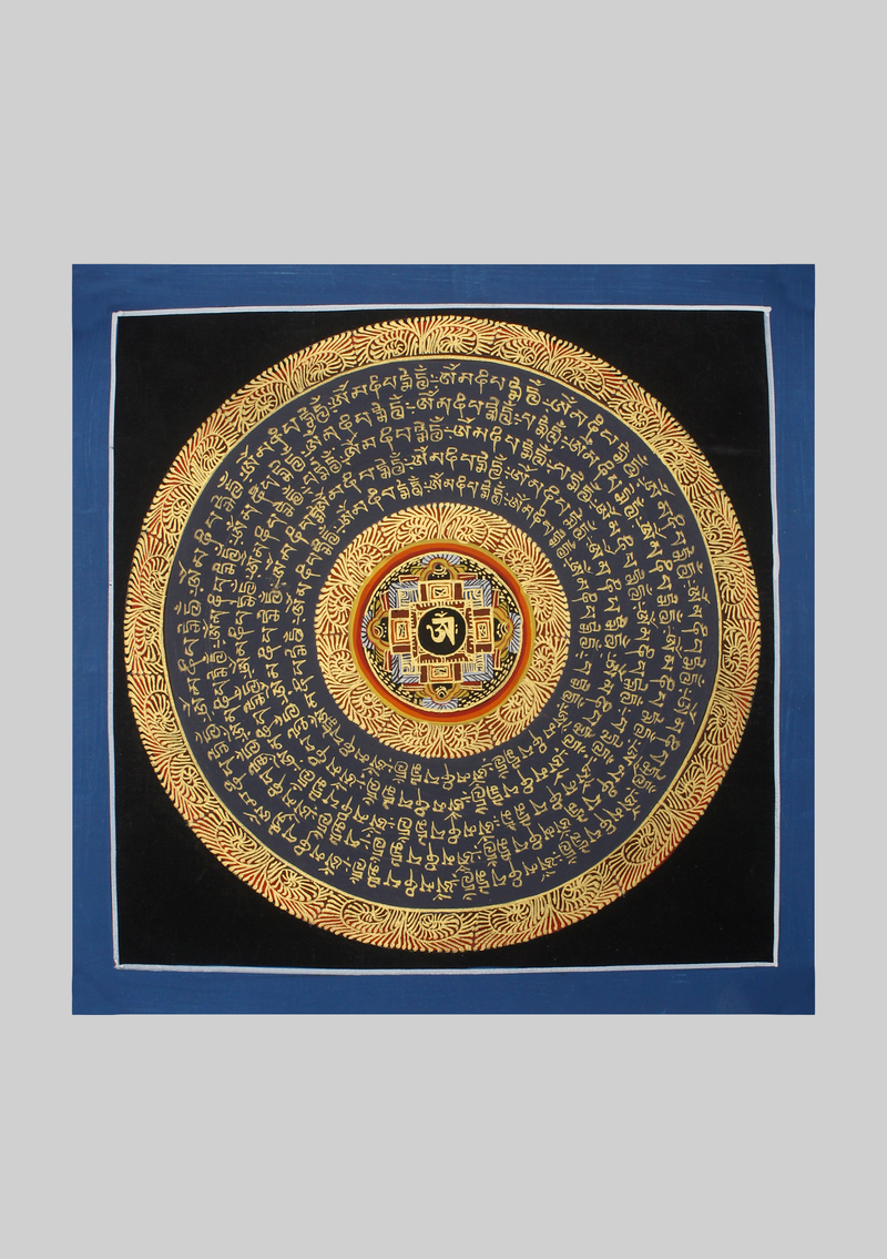 5 Line Tibetan Om Mandala Thangka Painting