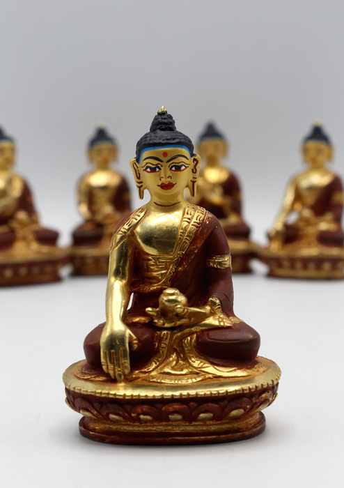 Five Dhyaani Buddha Gold Plated Statue, Panchha Buddha Statue