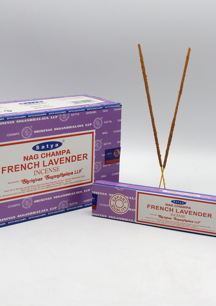Satya Nagchampa French Lavender Incense Sticks, Set of 12 Packs, Each 15 g
