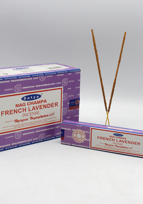 Satya Nagchampa French Lavender Incense Sticks, Set of 12 Packs, Each 15 g