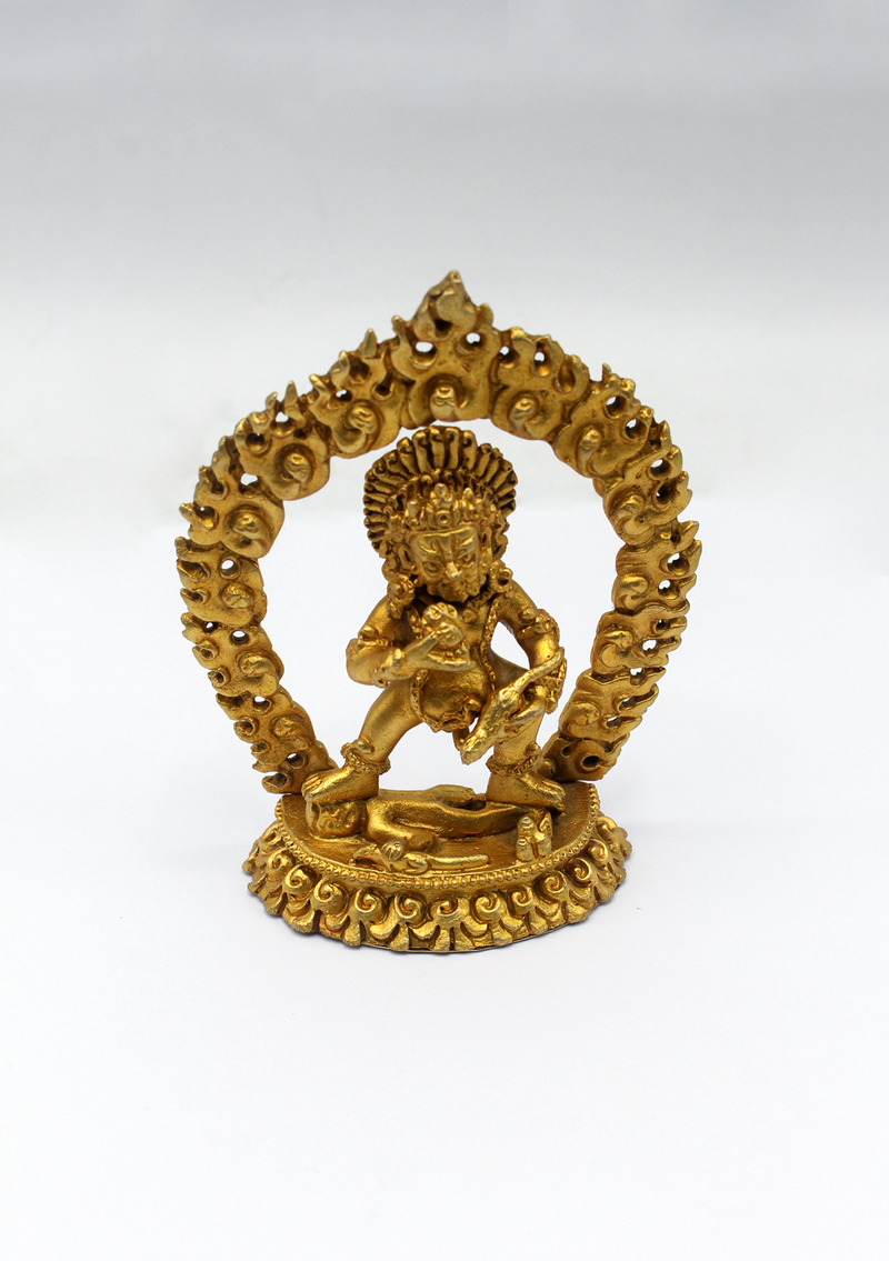 Gold Plated Kubera Statue 3.5"H