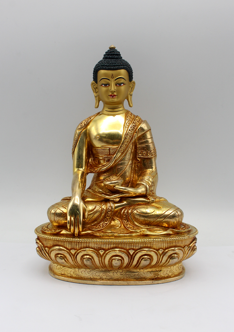 Shakyamuni Buddha Statue Gilted 24 K 8" H