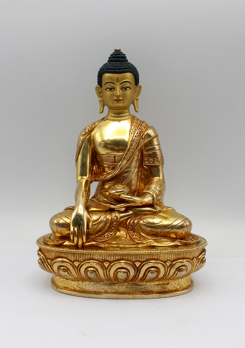 Shakyamuni Buddha Statue Gilted 24 K 8" H