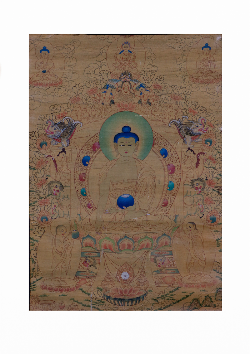 Shakyamuni 24K Gold  Brocade Thangka Painting