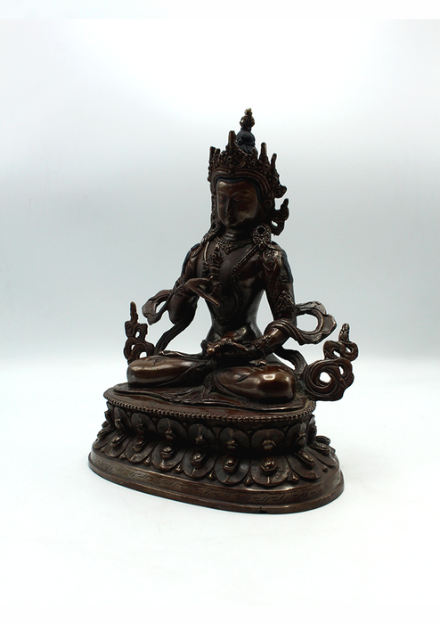 Double Lotus Copper Oxidized Vajrasattva Statue