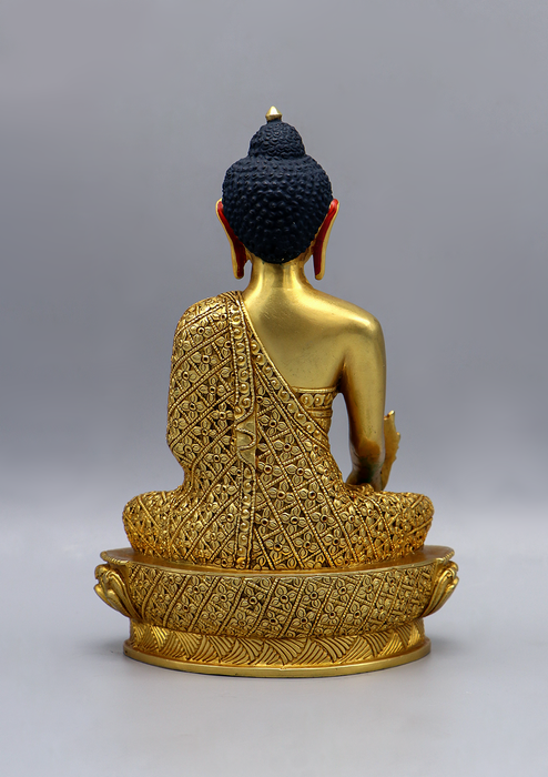 Gold Plated  Medicine Buddha Statue 8"H