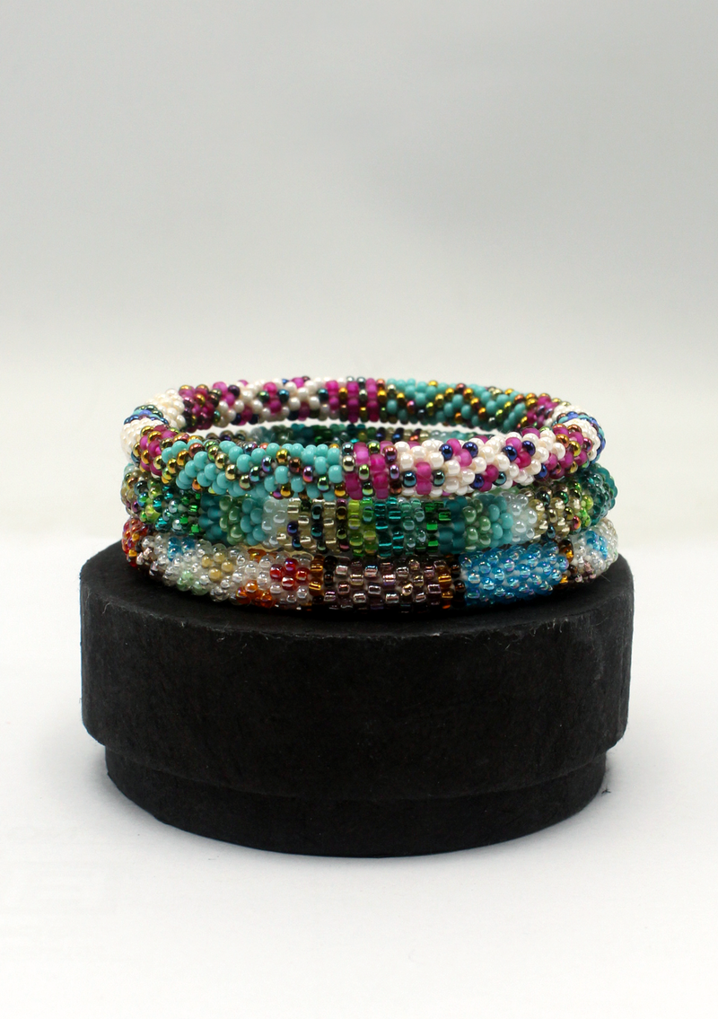 Annapurna  Roll  on  Beads Bracelet Gift Set of 3 in Eco-Friendly  Jewelry Box