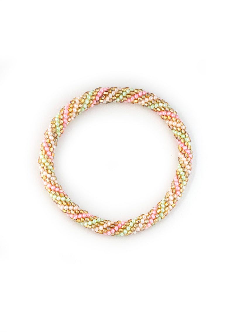Mint Blush Nepalese Roll Bead Bracelet