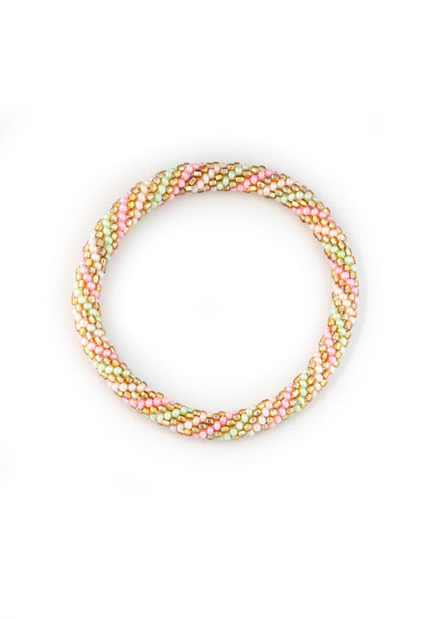 Mint Blush Nepalese Roll Bead Bracelet