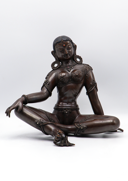 Masterpiece Newa Arts Copper Oxidized Apsara Statue 9"H