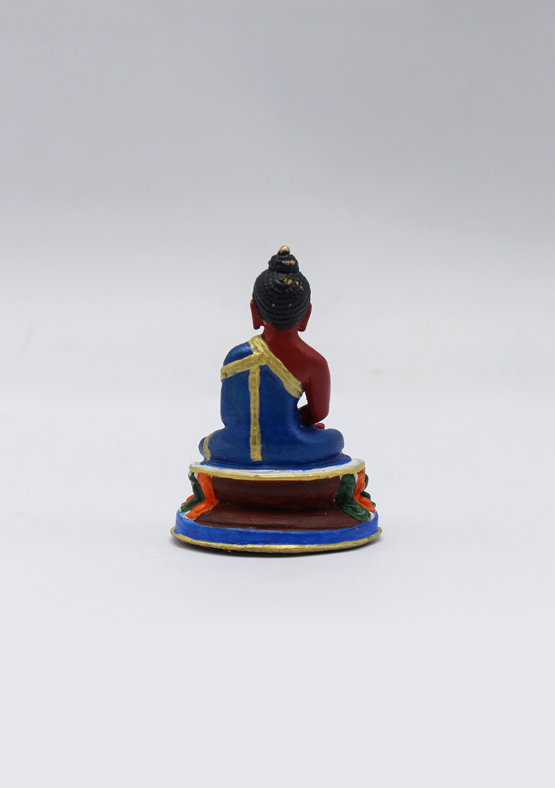 Hand Painted Copper Amitabha Buddha Statue 2"H