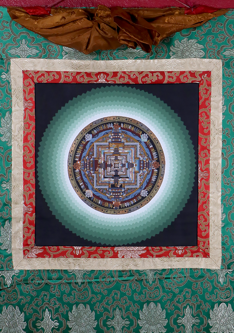 Mandala Thousand Lotus Brocade Thangka Painting