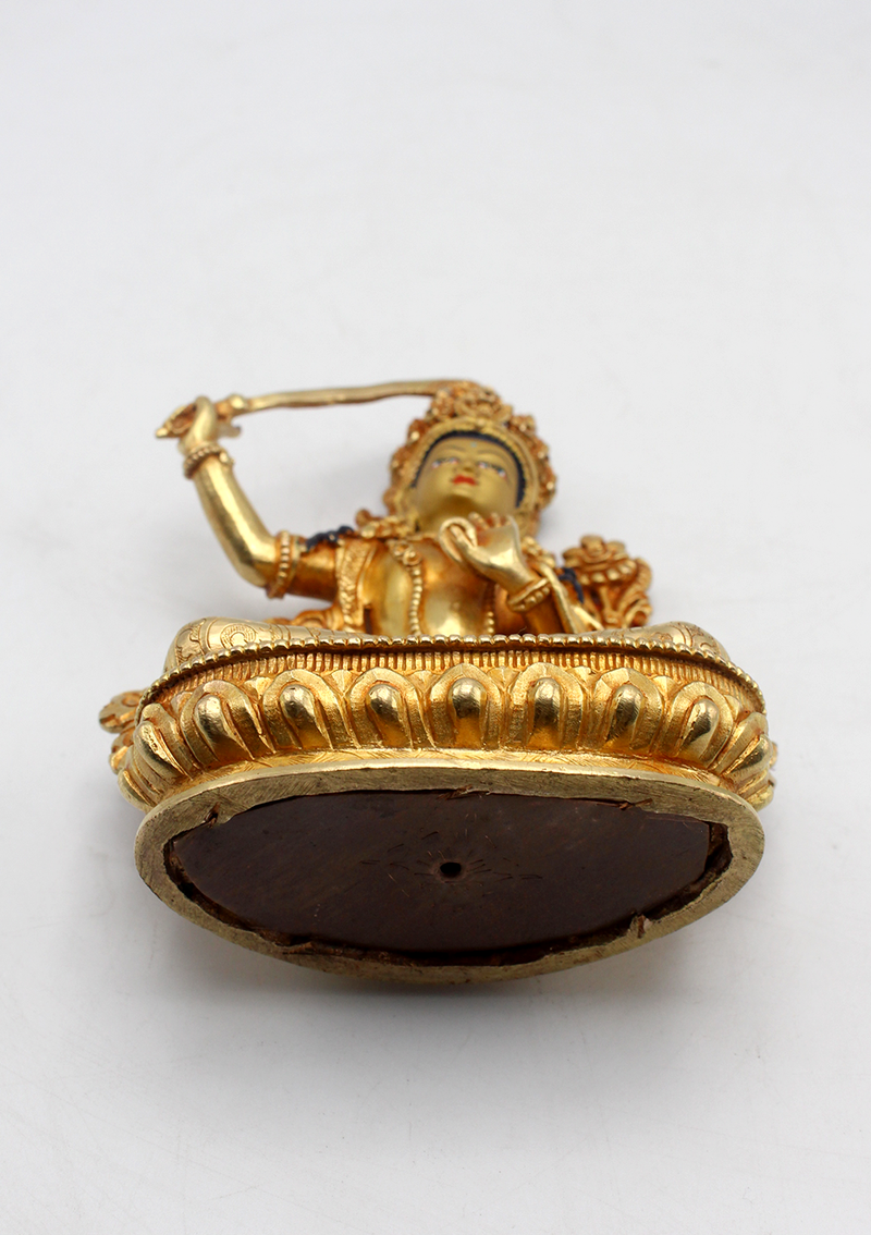 Masterarts 24 K Gold Plated Manjushree Statue 5.5" H