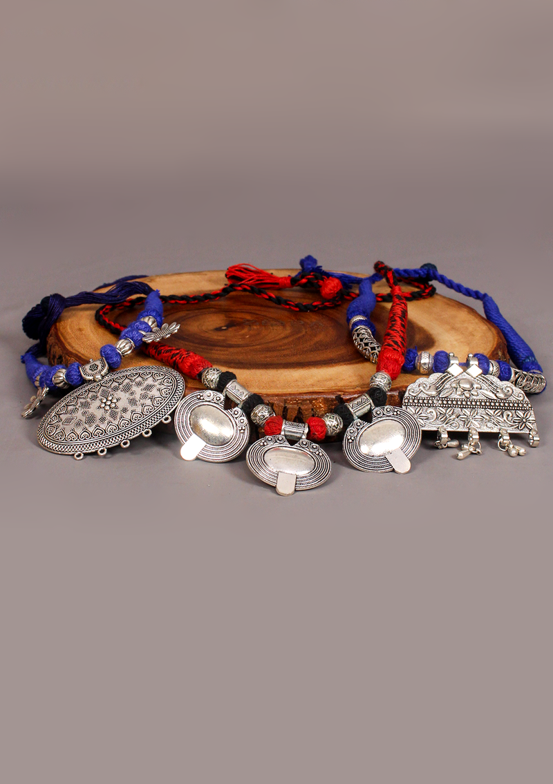 Elegant White Metal Tribal Style Pendant from Nepal