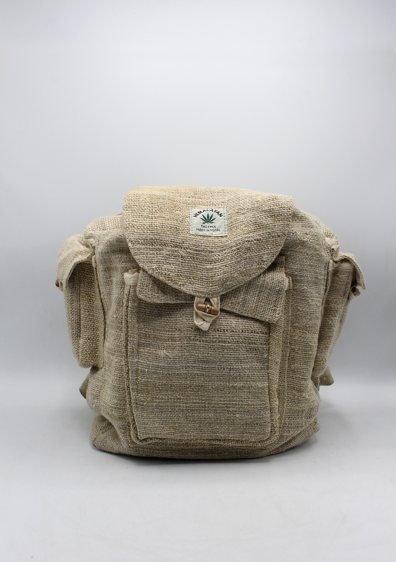 Off White Earthy Multi Pocket Hemp Rucksack