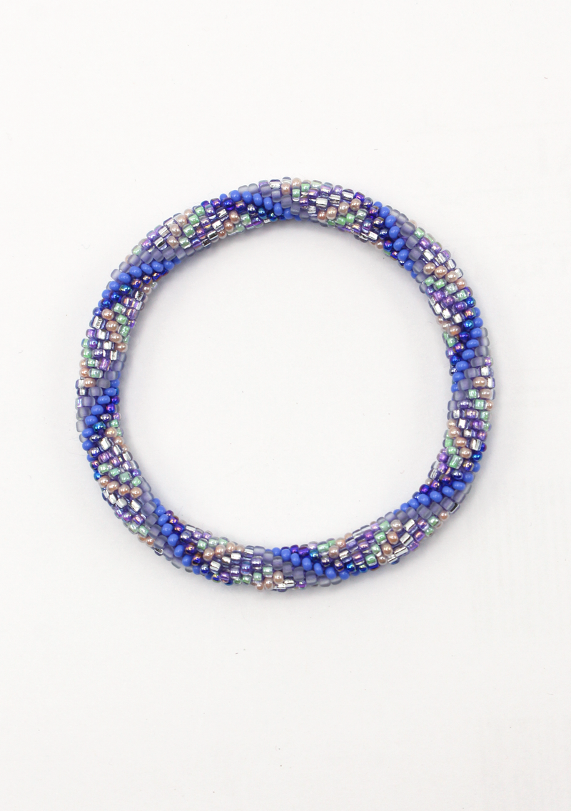 Purple Roll on Beads Bracelet Set