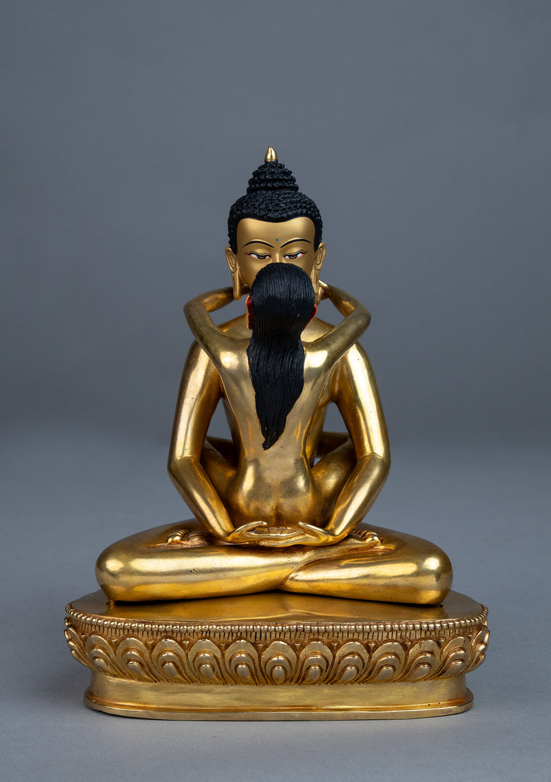 Samantabhadra 24k Gold Gilded Buddha Shakti Statue 9"H